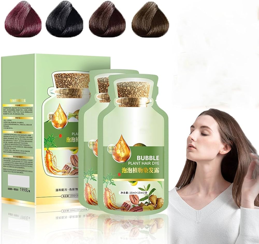 Amazon.com : Natural Plant Botanical Hair Color Bubble Dye - Black